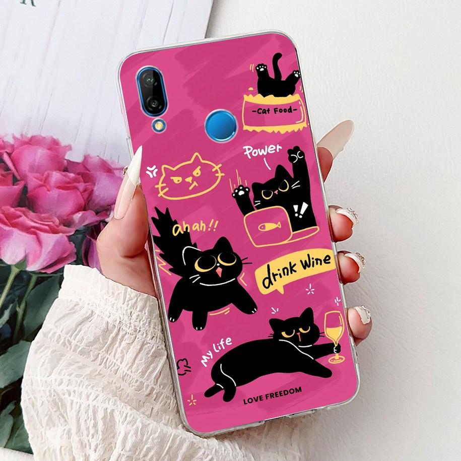 For Cover Huawei P20 Lite Phone Case ANE-LX1 ANE-LX2 ANE-LX3 Transparent Funda Cool Cartoon Cover On Huawei P20Lite Nova 3e Capa