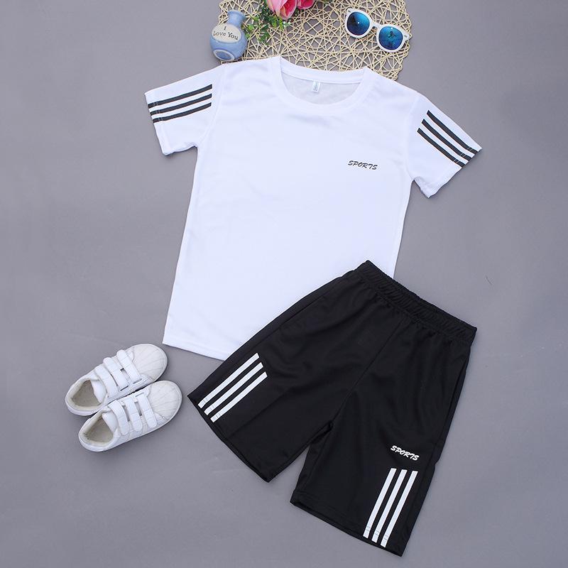 Sportset för pojkar snabbtorkande 2025: Sommar Kortärmad Tvådelad för Grundskolan