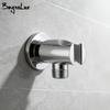 Brushed Gold Wall Mounted Shower Holder Handheld Support Bracket - Bathroom Brass Accessory with Screw Install for Sprayer