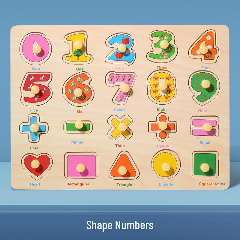 Wooden Alphanumeric Puzzle Board for Kids – Educational, Cognitive Matching & Hand Grab Toy