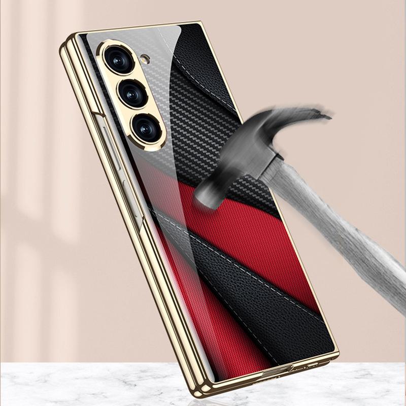 Nou pentru Samsung Galaxy Zfold6 5g Husă Telefon Pictură Creativă Hd Sticlă Securizată Lux Ușor Orificiu de Precizie Husă Protecție la Cădere