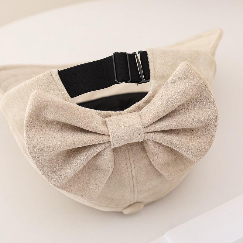 Women S Korean Style Winter Autumn Octagonal Hat Bow Decor Warm Sun Protection Cap