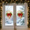 Winter Holiday Gift Nutcracker Soldier/Bow Window Static Decals, Waterproof PVC Christmas Stickers, Party Supplies Reusable Wall Stickers for