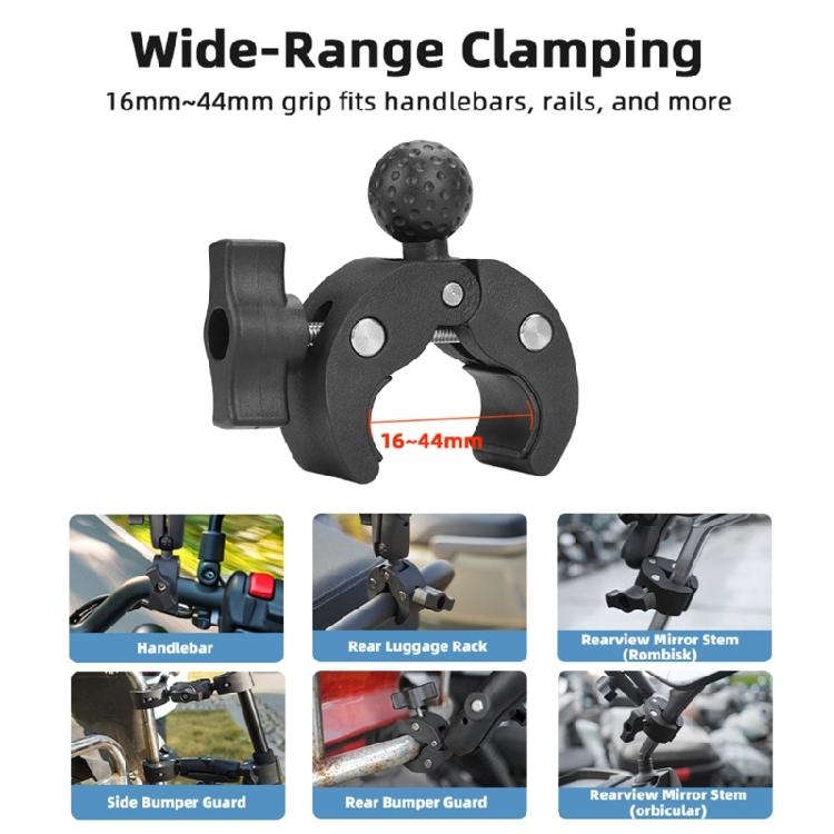 5 Section Telescoping Action Camera Clamp With 360 Ball Head Adapter Double Grips For Sports Recording Accessories