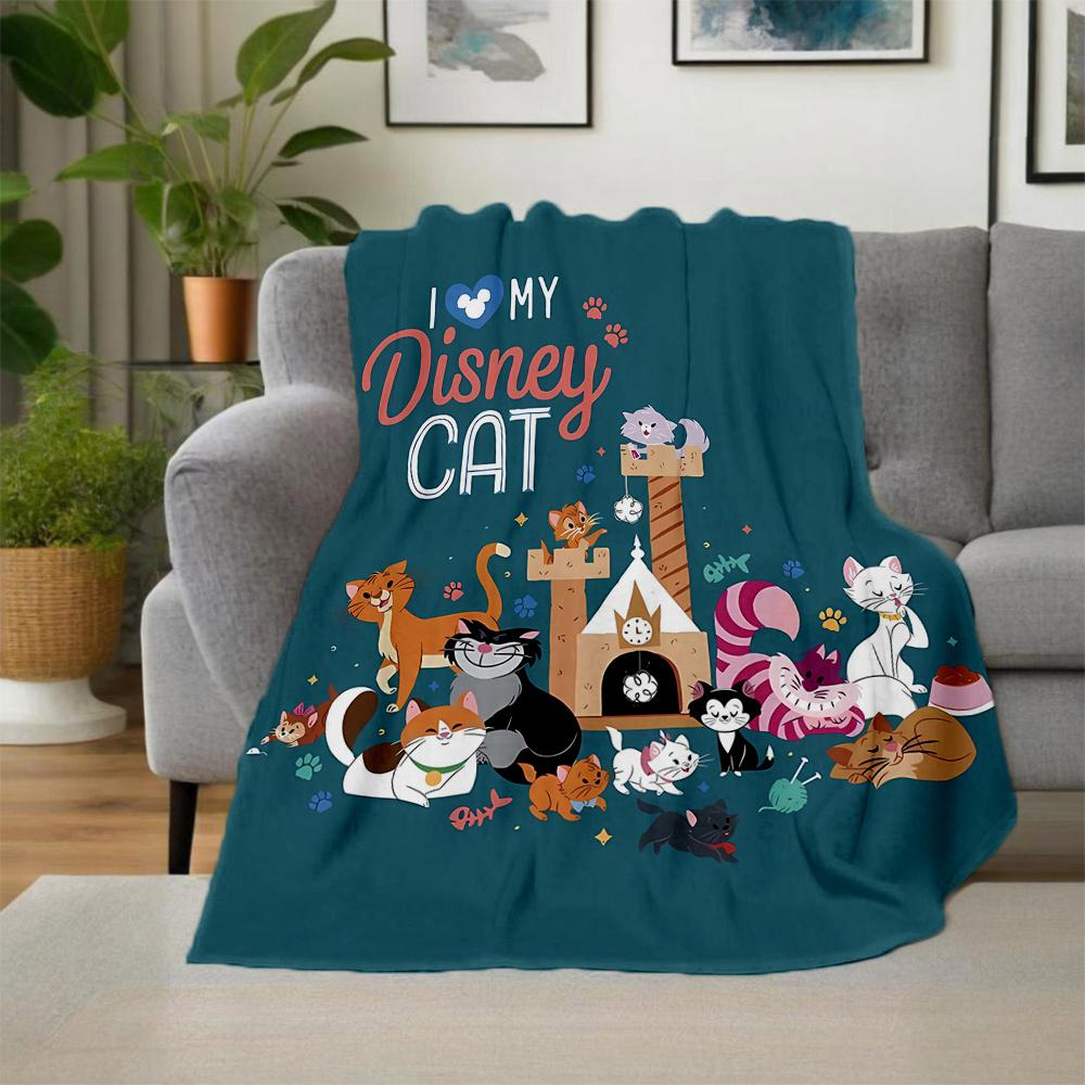 1pc, Disney Aristocats Blanket Soft Throw for Room Decor, Perfect Gift for Family and Friend, Living Room, Travel, Camping