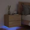 Wall-mounted Bedside Table - Maison Exclusive - Integrated RGB LED - Sonoma Oak - 50x39x41 Cm