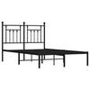 vidaXL Bed Frame with Headboard Metal Black 120x200 Cm