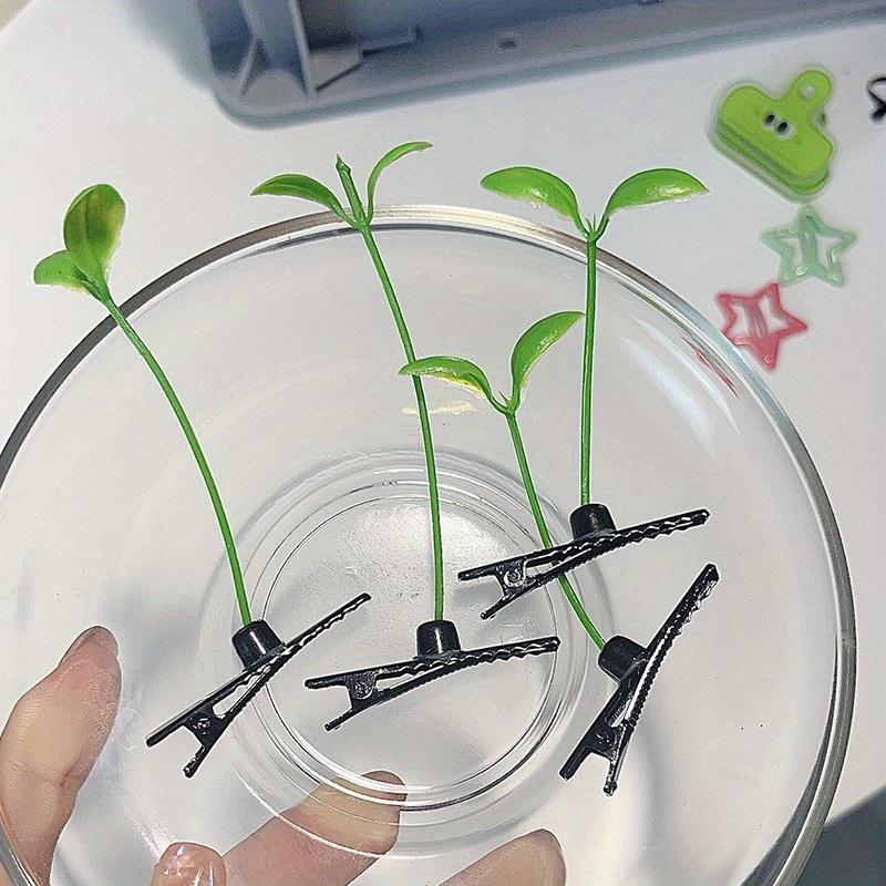 Bean Sprout Hairpin Set Cute Sweet Plastic Hair Clips with Flower Butterfly Elements for Women Font Shaped Solid Color Hair Accessories, Suitable for