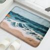 Sea Pattern Shower Room Small Carpet Bathroom Mat Absorbent Foot Pad Bathtub Mat Home Decoration Mat Machine Washable