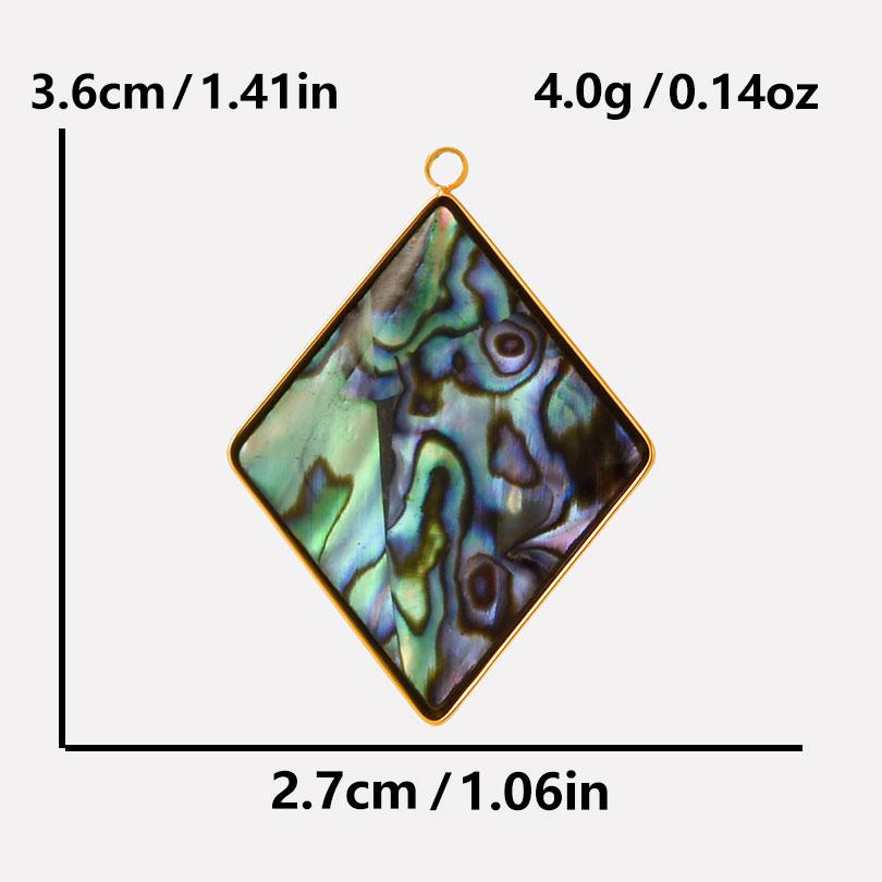 6pcs Real Natural Abalone Shell Geometric Charm Stainless Steel Charms For Jewelry Making Supplies Ocean Pendants DIY Materials