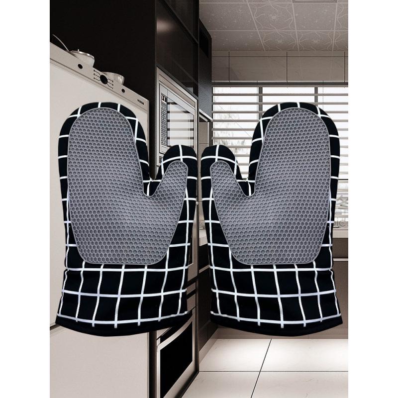 Hitzebeständige Anti-Rutsch-Silikon-Ofenhandschuhe bis 500 Grad