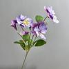 70cm Artificial Viola Tricolor Flower Real Touch Handmade Silk Heartsease Flowers Plastic Fake Flowers Outdoor Garden Decor
