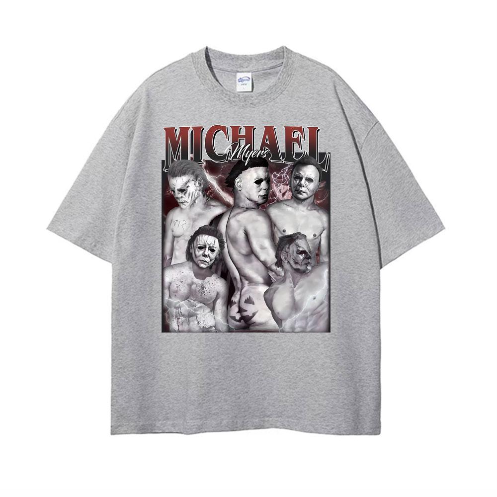 Michael Myers Sexy Vtipná Halloweenová Grafická Trička Unisex Dámské Oblečení Móda Vintage Tričko Krátký Rukáv Nadměrná Trička