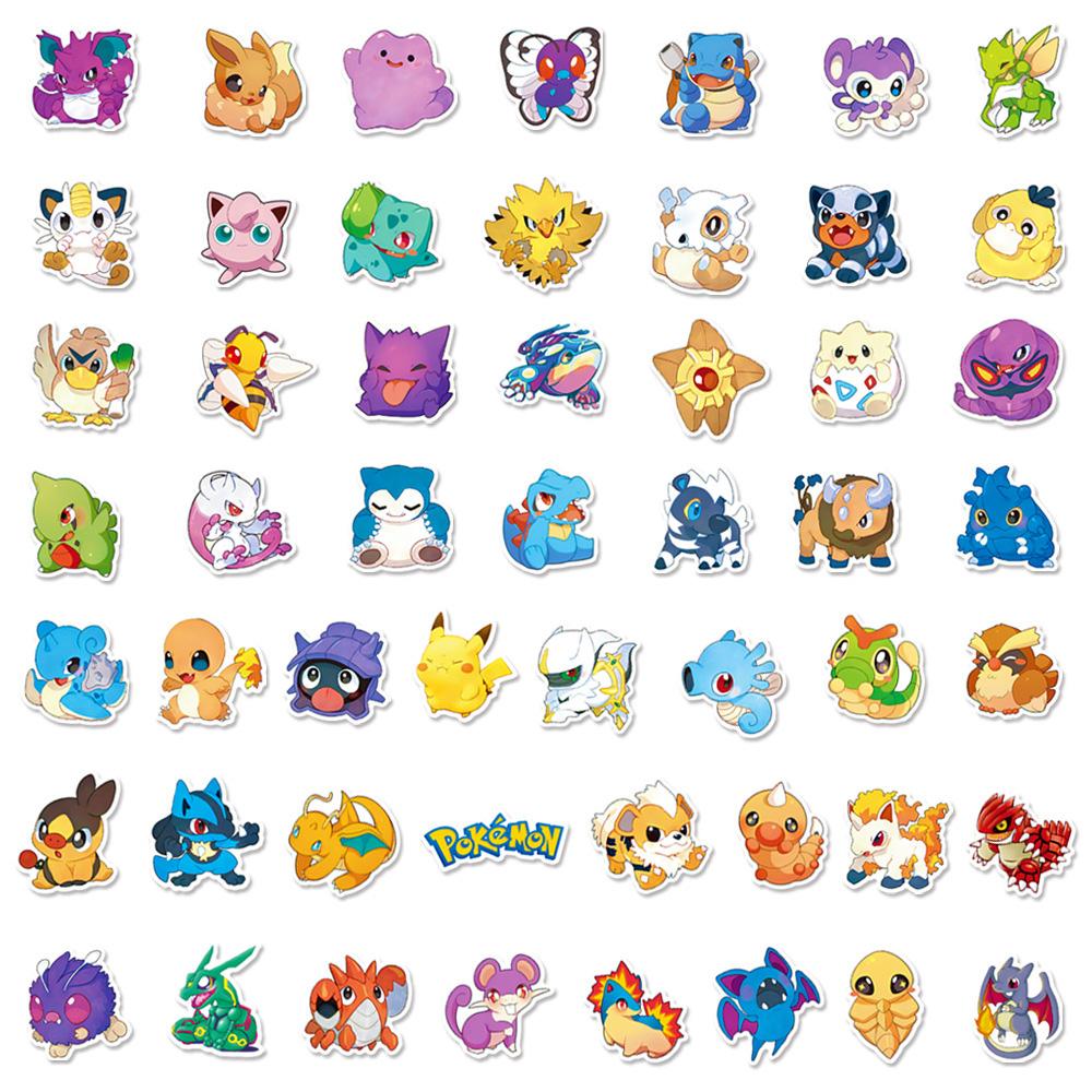 10/30/50pcs Cartoon  Graffiti Stickers Kawaii Pikachu Decals DIY Stationery Laptop Phone Cases Classic Anime Sticker