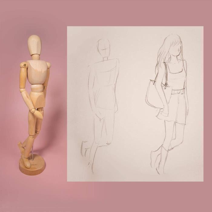 Mont Marte Mannequin Homme 30 Cm - Modèle De Dessin - Figurine Idéal - Marionnette En Bois - Débutants, Professionnels Et Artistes