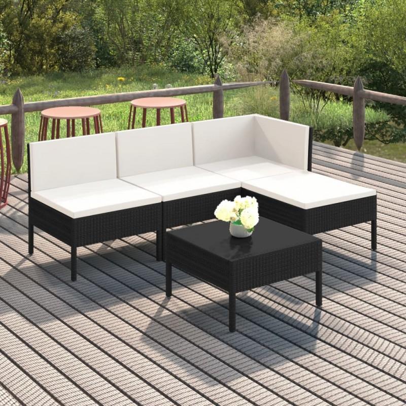 Day and Night - Day and Night 5-piece Garden Furniture Set and Black Synthetic Rattan Cushions