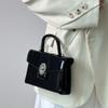 Vintage High-End Patent Leather Motorcycle Small Square Bag for Women 2024 New Trendy Fashion Versatile Shoulder Crossbody Bag