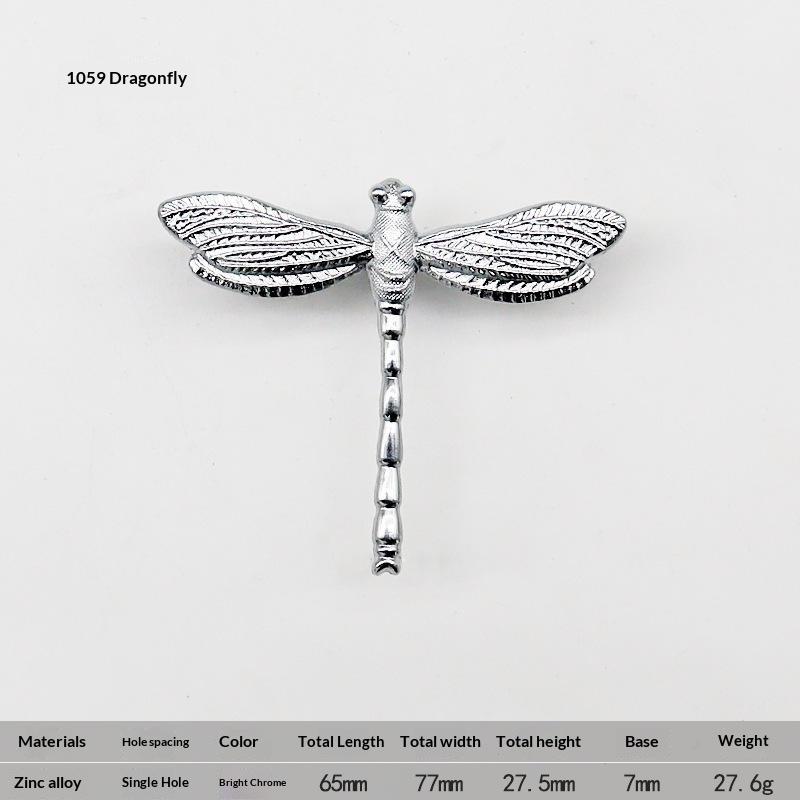 1Pcs Retro Dragonfly Shape Cabinet Drawer Knobs Vintage Metal Furniture Handles For Wardrobe Closet Drawer Hardware Decor