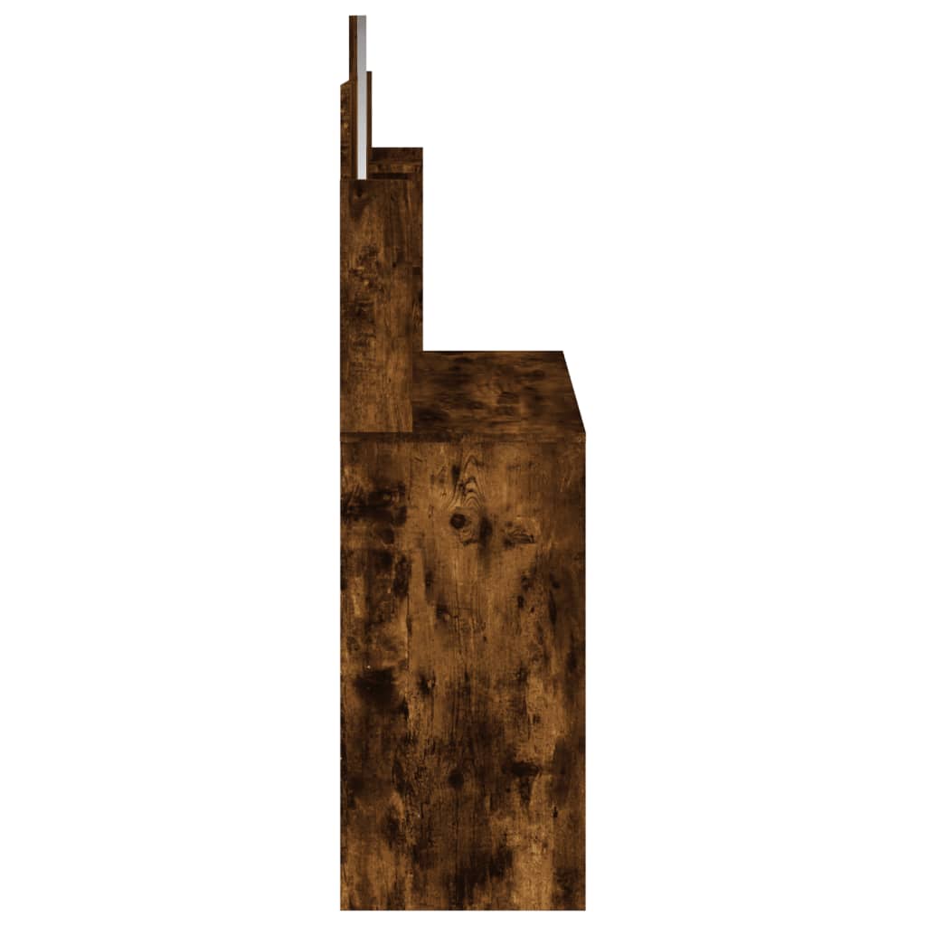Makeup Table with Mirror Smoked Oak 96 X 39 X 142 Cm