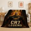 CR7 Goat R-Ronaldo Football Star Flannel Blanket Soft Warm Throw Blanket for Bedroom Living Room Bed Travel Camping Picnic Kid