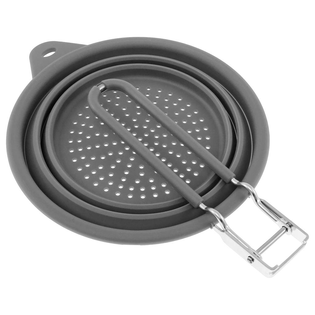 Silicone Collapsible Colander with Handle Heat Resistant Collapsible Colander Strainer Multipurpose Colander Strainer