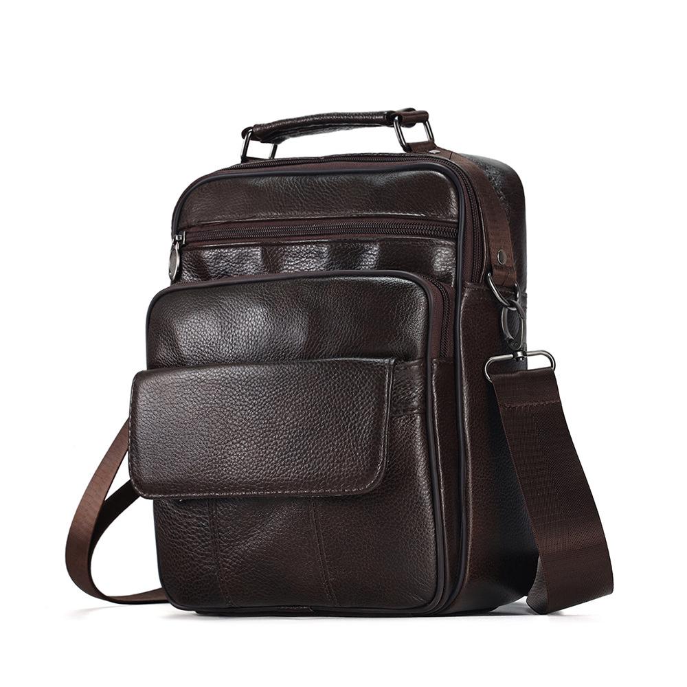 Herren Echtleder Vertikale Umhängetasche - Multifunktionale High-End Schultertasche für den lässigen Pendelverkehr