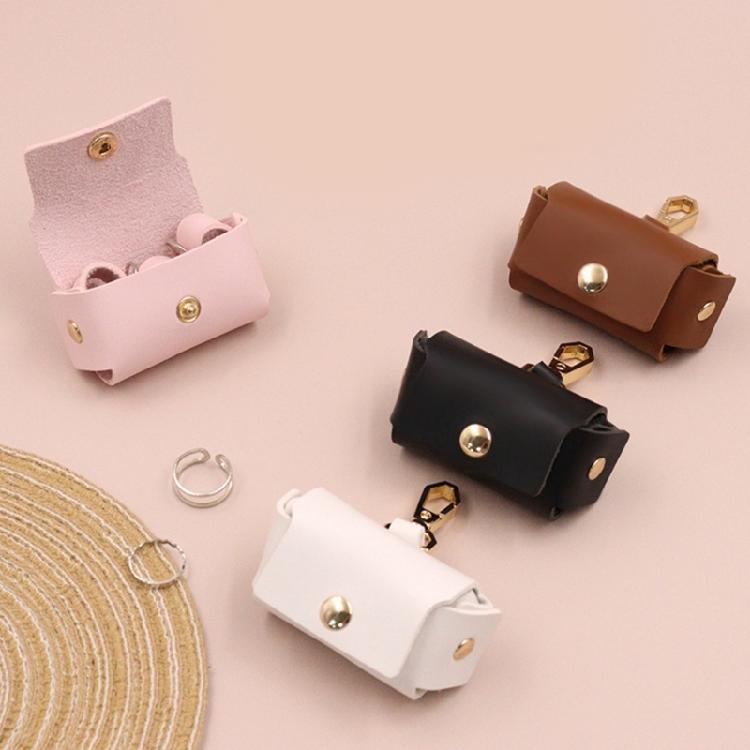 Unique PU Leather Rings Pouches for Proposal Portable Miniature Wedding Band Storage Case with Dog Collar Feature