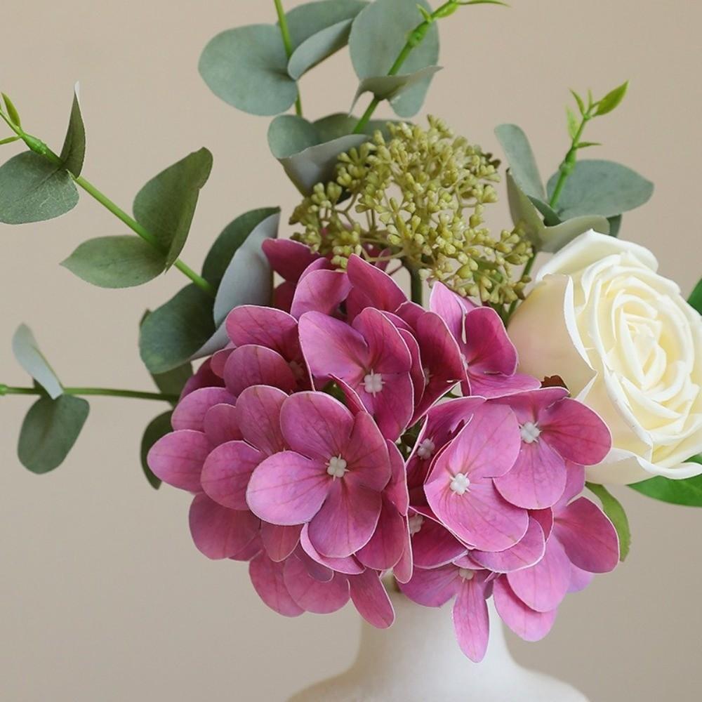 Luxury Hydrangea Eucalyptus Flowers Plastic Simulated Hydrangea  Holiday Party Wedding