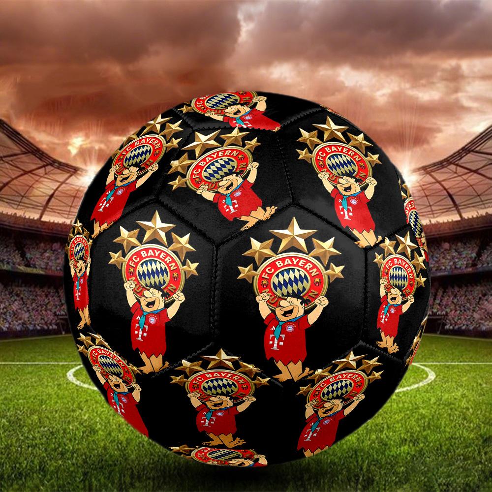 FC Bayern Print Size 5 Soccer Ball, Standard Match Football for Sports Game and Team Practice, Ideal Gift for Soccer Fans