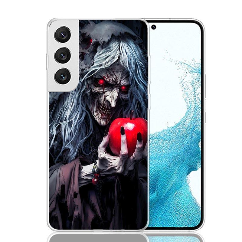 Halloween Moon Witch Horror Phone Case For Samsung Galaxy S26 Ultra S23 S24 S25 Edge S20 FE S21 S22 Plus Soft Print Shell Cover