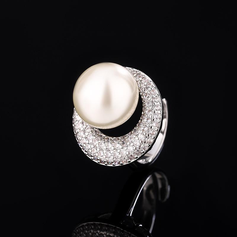 New Huabi Jewelry Copper Bottom Pearl Plated Fashion Retro Galaxy Moon Suit Female 14mm