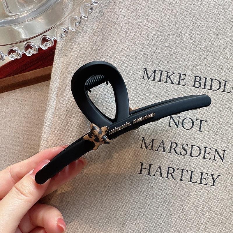 Koreanischer Neuer Stil High-End Vielseitig Matte Textur Leopardenmuster Herz Stern Haarspange, Große Größe für Frauen