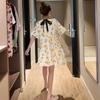 Korean Style Strawberry Maternity Mid-Sleeve Dress, Summer 2024: Loose, Stylish, Belly-Covering Dress for Expectant Mothers.