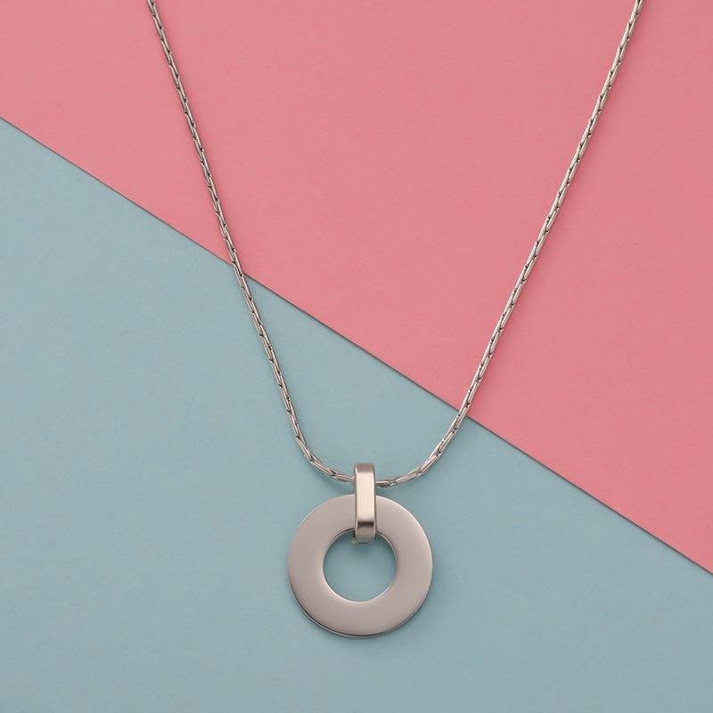 Elegant Geometric Stainless Steel Circle Pendant Necklace