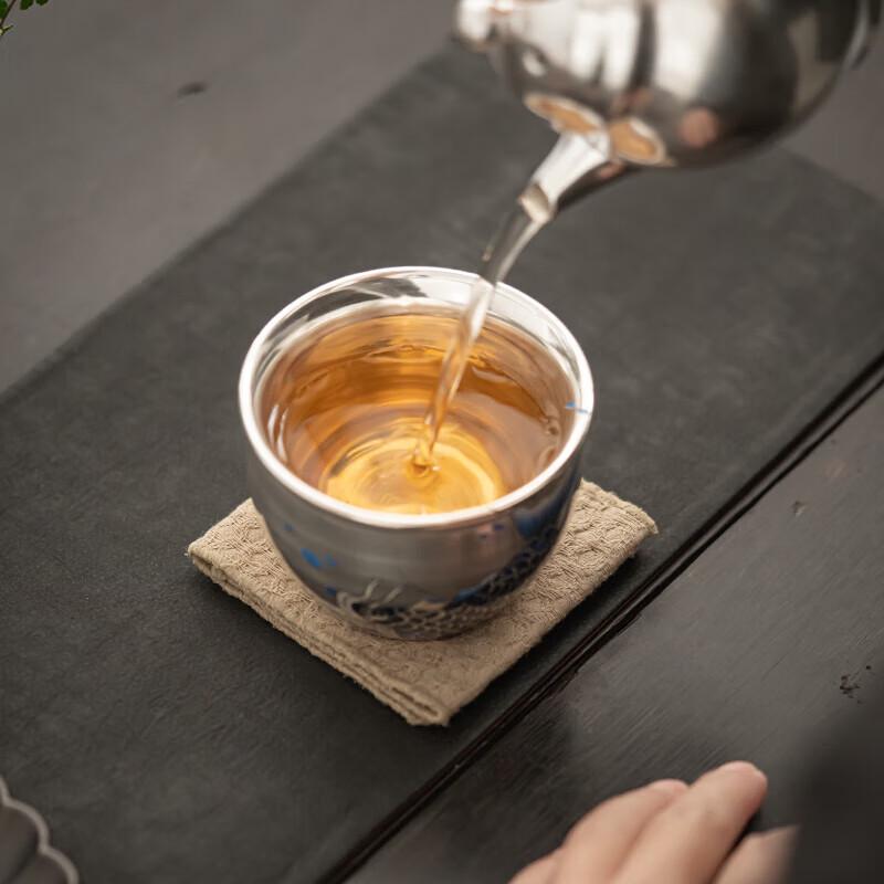 Gilded Silver Arowana Ceramic Kung Fu Tea Master Cup