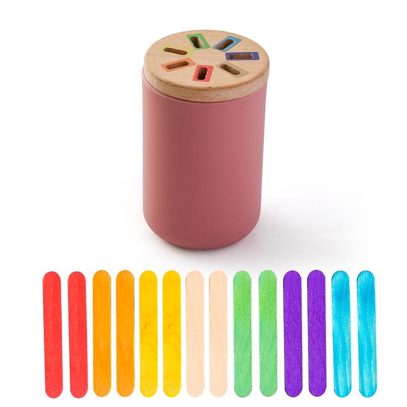 Baby Montessori Toys Rainbow Color Sorting Fine Motor Toy Shape Matching Sensory Toys Early Educational Puzzle Toys For Toddlers