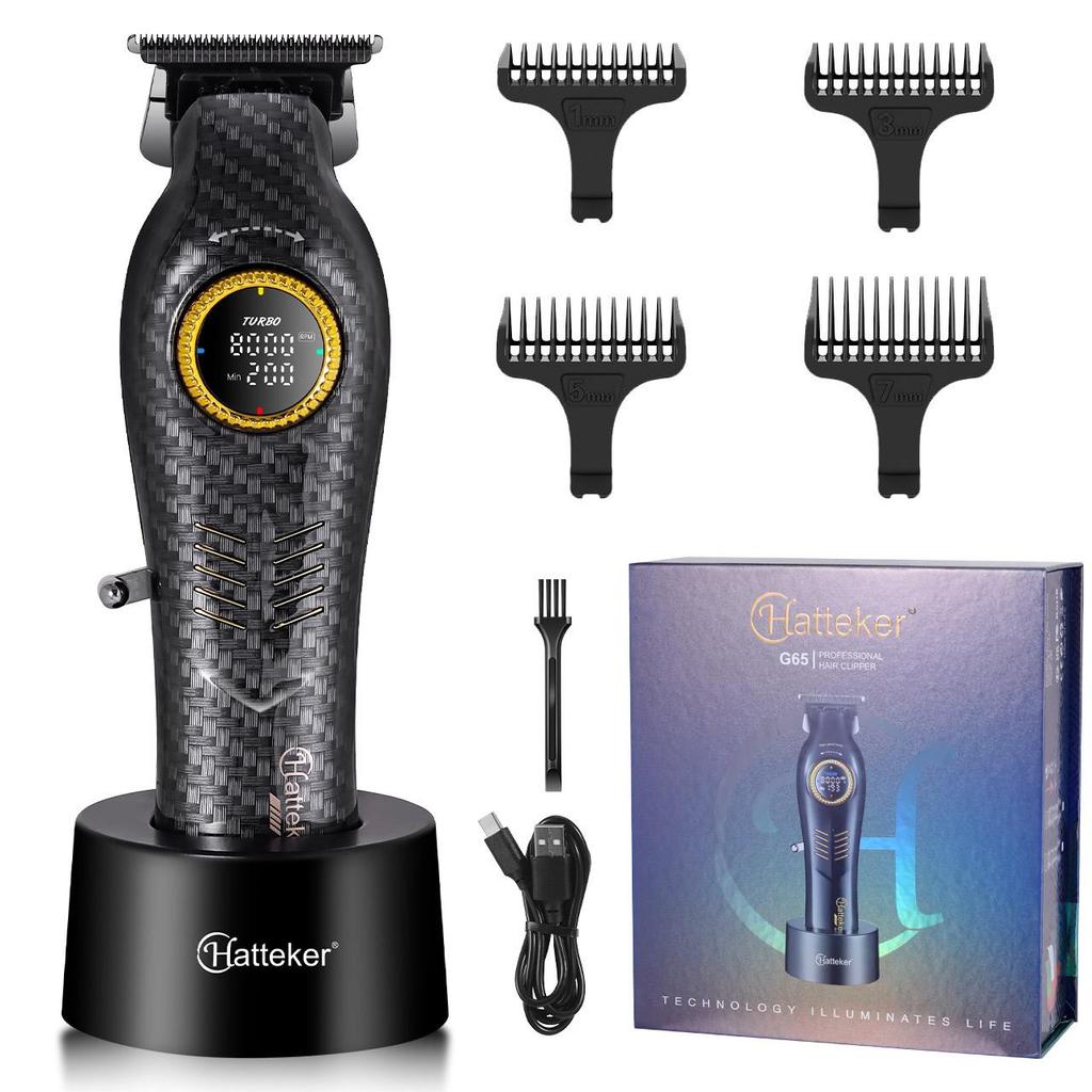 8000RPM Brushless Motor Professional Hair Clipper Base Charger LED Display Hair Trimmer Men's Hair Cutting Machine