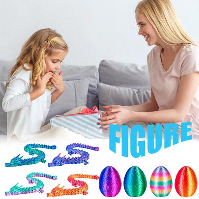 4Pcs 3D Printed With 8.86inch Dragon Inside 3D Printed Toys Dragon Toys For Kid & Adults, Easter Home Decor, 4Pack