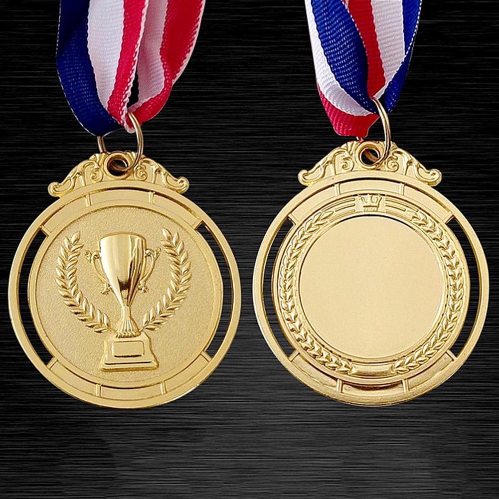 50-1PCS 2 Inches Gold Silver Bronze Award Medal with Neck Ribbon Gold Silver Bronze Prize Round for Competitions Party