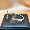 Retro Trend Personality Creative Dragonfly Open Bracelet Ladies Niche Ethnic Style Holiday Party Accessories Zircon