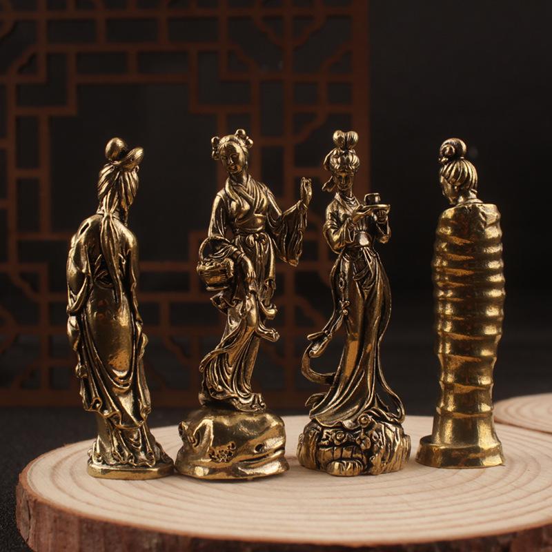 Brass Craft Home Desktop Office Ornaments Four Talented Women Models Copperware Wholesale