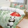 Cute Love Panda Bedding Set 3D Printed Lovely Animal Duvet Cover Set 3pcs Zipper Closure Quilt Cover Twin Double Queen King