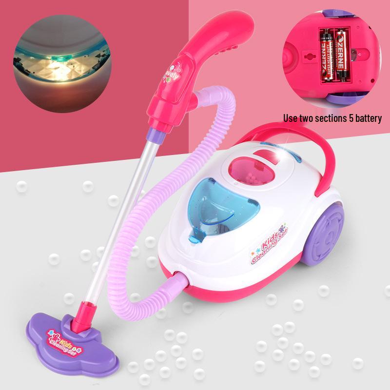 Children's Electric Vacuum Cleaner Toy with Sound and Light Effects
