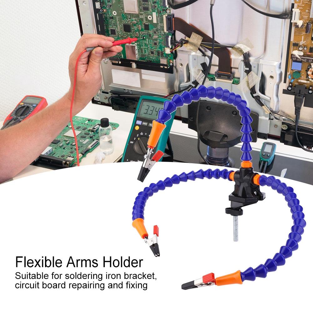 Flexible 3 Arms Soldering Holder Blue Multifunctional for Circuit Board Repairing and Fixing