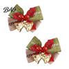 Holiday Gift Embellishments 2Pcs Christmas Bell Bow Embellishment, Fabric Ribbon Ornament for Atmosphere Decor Box Candy Doll Clothes, DIY Craft