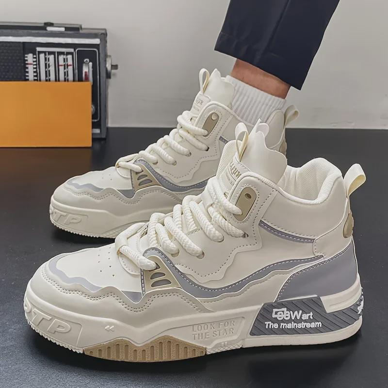 Herren Große High-Top Trendige Freizeit-Sneakers, Modische Mid-Top Sportschuhe