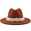 Modern Design  Wool Felt Wide Brim Flat Top Hat Formal Fashion Women Fedora Hat