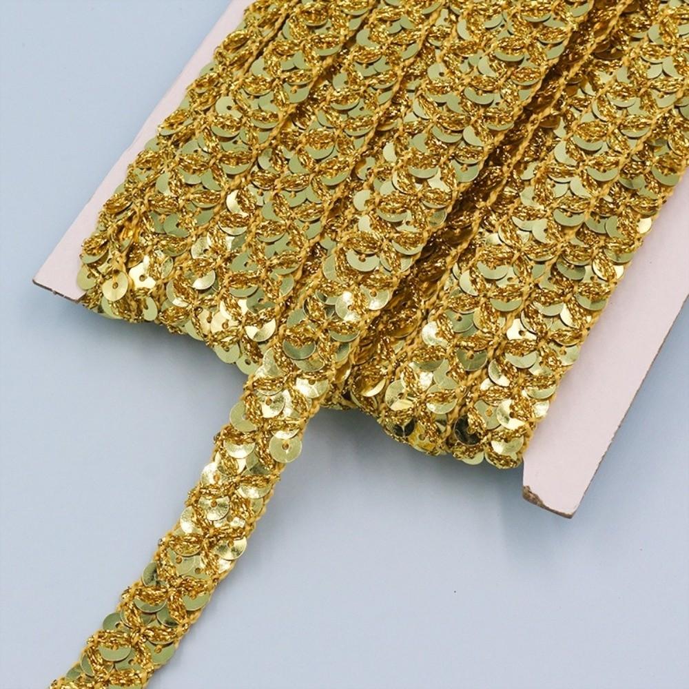 10 Meters Length Sequin Trim Ribbon Metallic Finish Glitter Sequin Braid For Hair Accessories