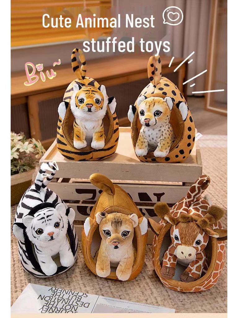 Zoo Animal Plush Toys: Tiger, Giraffe, Leopard, & Lion Dolls - Perfect Children's Gift