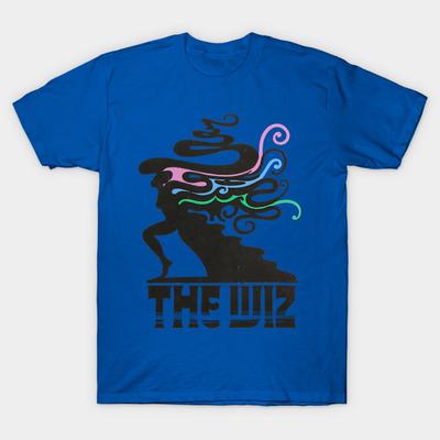 Men Black Print T-shirt The Wiz No-Cut Transfer Paper Print Cotton Tshirt